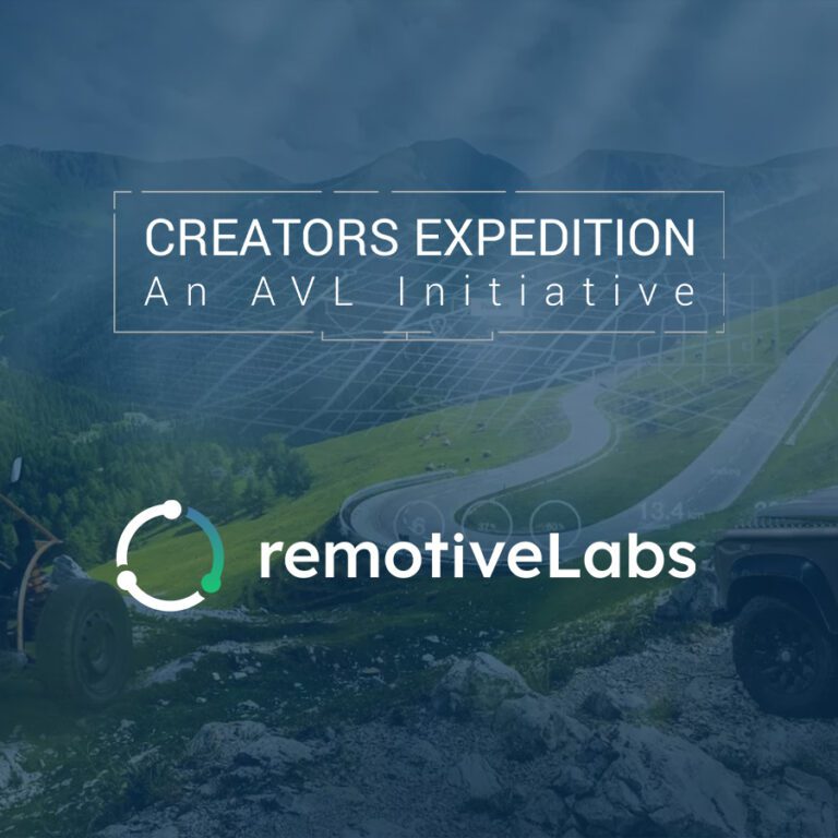 AVL Creators Expedition logo and RemotiveLabs logo on green hills