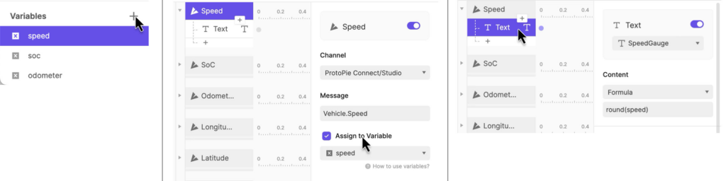 ProtoPie vehicle signal selection