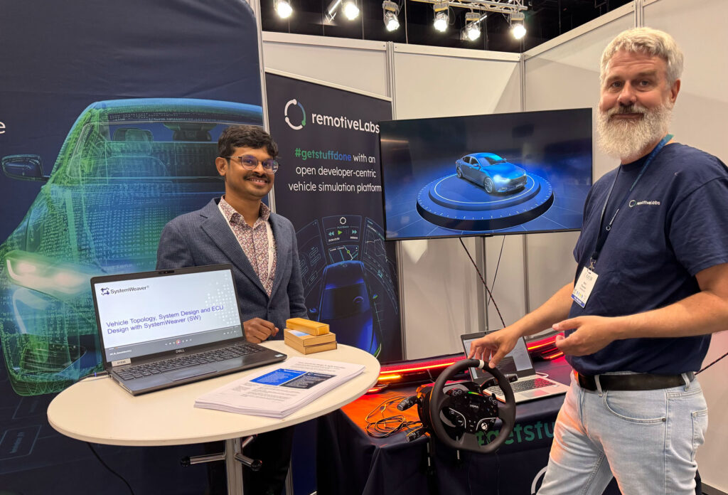 SystemWeaver demo at RemotiveLabs booth at EVS38